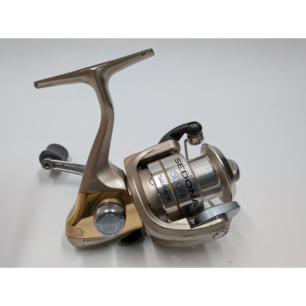 Shimano Sedona 1500FB Spinning Fishing Reel 4 Bearings Fluidrive Gold Silver